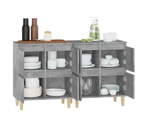 Kumodes, 2 Gab., Betona Pelēkas, 60X35X70 Cm, Inženierijas Koks Vidaxl