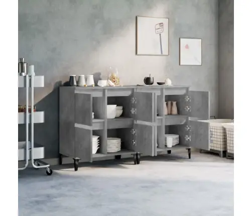 Kumodes, 2 Gab., Betona Pelēkas, 60X35X70 Cm, Inženierijas Koks Vidaxl