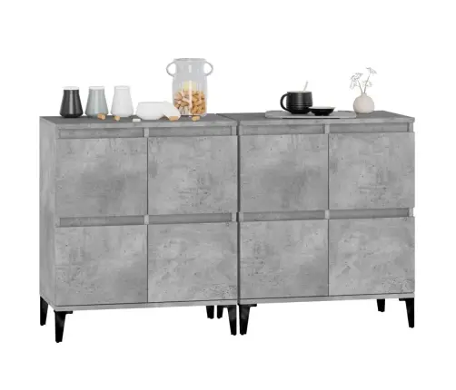 Kumodes, 2 Gab., Betona Pelēkas, 60X35X70 Cm, Inženierijas Koks Vidaxl