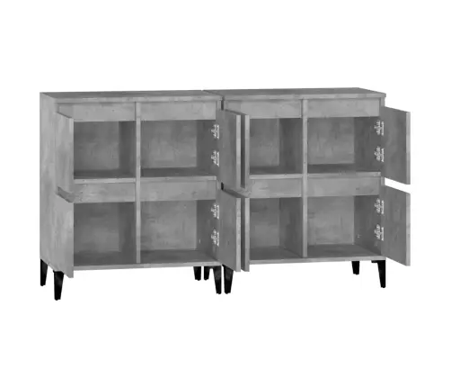 Kumodes, 2 Gab., Betona Pelēkas, 60X35X70 Cm, Inženierijas Koks Vidaxl