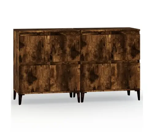 Šoninės Spintelės, 2Vnt., Dūminio Ąžuolo, 60X35X70cm Mediena