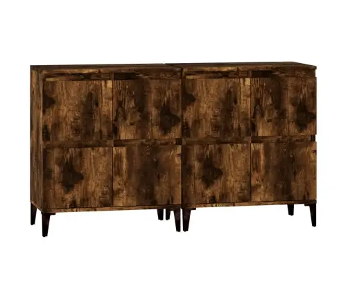 Šoninės Spintelės, 2Vnt., Dūminio Ąžuolo, 60X35X70cm Mediena