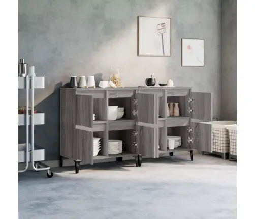 Kumodes, 2 Gab., Pelēkas, 60X35X70 Cm, Inženierijas Koks Vidaxl