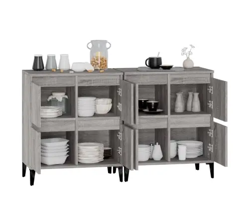 Kumodes, 2 Gab., Pelēkas, 60X35X70 Cm, Inženierijas Koks Vidaxl