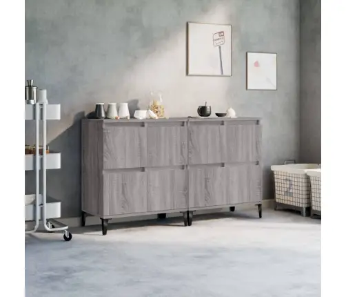 Kumodes, 2 Gab., Pelēkas, 60X35X70 Cm, Inženierijas Koks Vidaxl