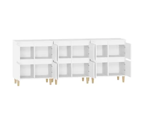 Kumodes, 3 Gab., Baltas, 60X35X70 Cm, Inženierijas Koks Vidaxl