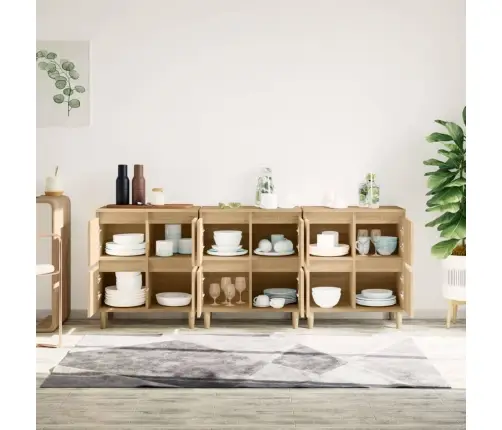 Kumodes, 3 Gab., Ozolkoka Krāsā, 60X35X70 Cm, Inženierijas Koks Vidaxl