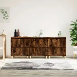 Šoninės Spintelės, 3Vnt., Dūminio Ąžuolo, 60X35X70cm Mediena