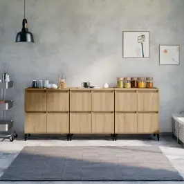 Puhvetkapid 3 Tk, Sonoma Tamm, 60 X 35 X 70 cm Tehispuit