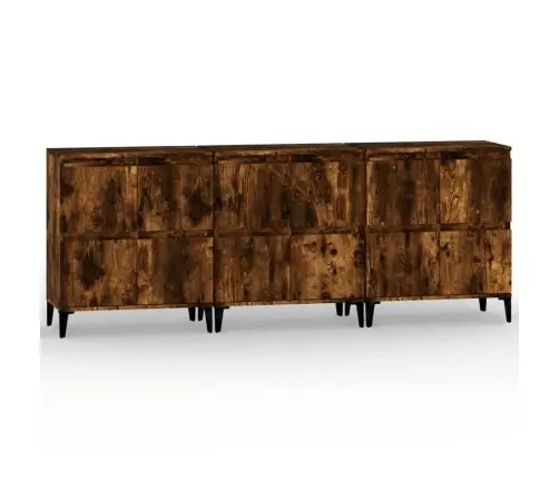 Kumodes, 3 Gab., Ozolkoka Krāsā, 60X35X70 Cm, Inženierijas Koks Vidaxl