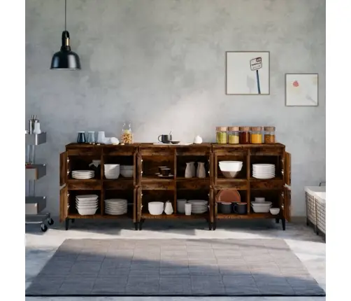 Kumodes, 3 Gab., Ozolkoka Krāsā, 60X35X70 Cm, Inženierijas Koks Vidaxl