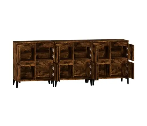 Kumodes, 3 Gab., Ozolkoka Krāsā, 60X35X70 Cm, Inženierijas Koks Vidaxl