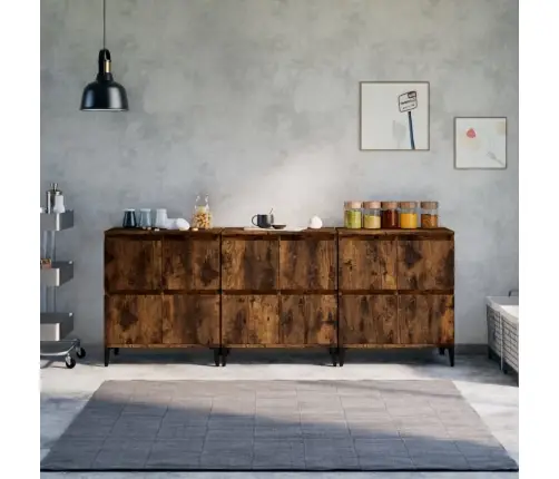 Kumodes, 3 Gab., Ozolkoka Krāsā, 60X35X70 Cm, Inženierijas Koks Vidaxl