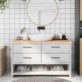 Vannasistabas Virsma, 140X60X(2-6) Cm , Neapstrādāts Masīvkoks Vidaxl