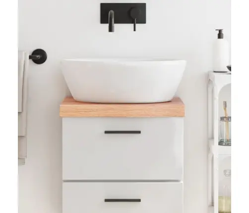 Vannitoa Töötasapind, Helepruun, 40 X 30 X (2–6) cm Täispuit