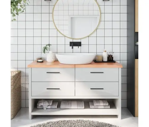 Vannitoa Tasapind, Helepruun, 140 X 50 X (2-4) cm Täispuit