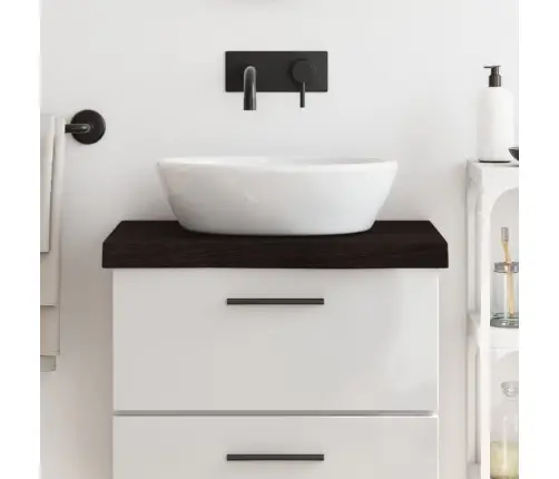 Vannasistabas Virsma, Tumši Brūna, 60X50X(2-6) Cm, Masīvkoks Vidaxl