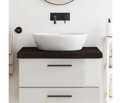 Vannitoa Tasapind, Tumepruun, 80X50X(2-6)Cm Töödeldud Täispuit