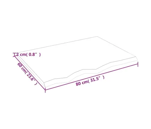 Vannitoa Tasapind, Tumepruun, 80X60X2 cm Töödeldud Täispuit
