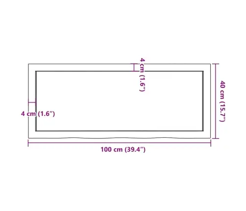 Vannasistabas Virsma, Tumši Brūna, 100X40X(2-6) Cm, Masīvkoks Vidaxl