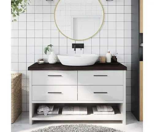 Vannasistabas Virsma, Tumši Brūna, 100X40X(2-6) Cm, Masīvkoks Vidaxl