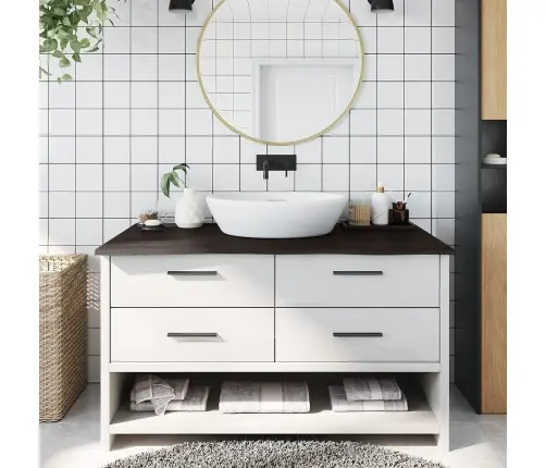 Vannasistabas Virsma, Tumši Brūna, 100X50X2 Cm, Masīvkoks Vidaxl