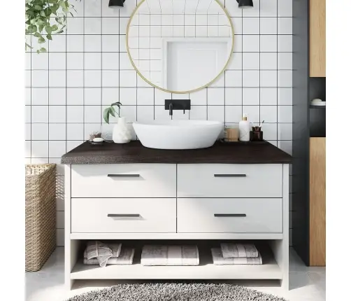 Vannasistabas Virsma, Tumši Brūna, 100X60X(2-6) Cm, Masīvkoks Vidaxl