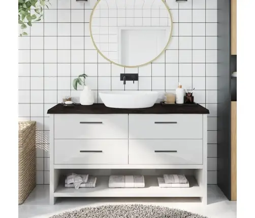 Vannasistabas Virsma, Tumši Brūna, 140X50X(2-4) Cm, Masīvkoks Vidaxl