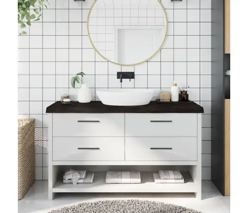 Vannitoa Tasapind, Tumepruun, 140X50X(2-6)Cm Töödeldud Täispuit