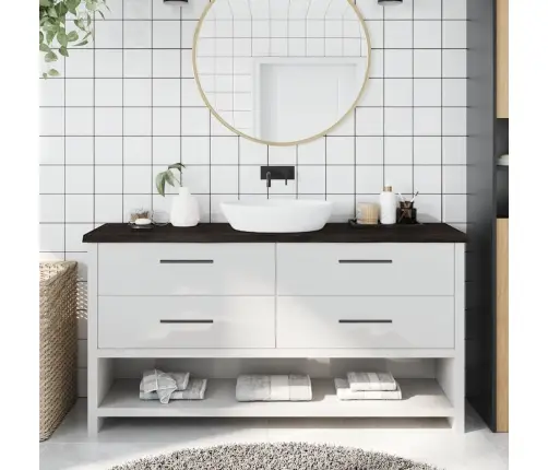 Vannasistabas Virsma, Tumši Brūna, 160X40X(2-4) Cm, Masīvkoks Vidaxl