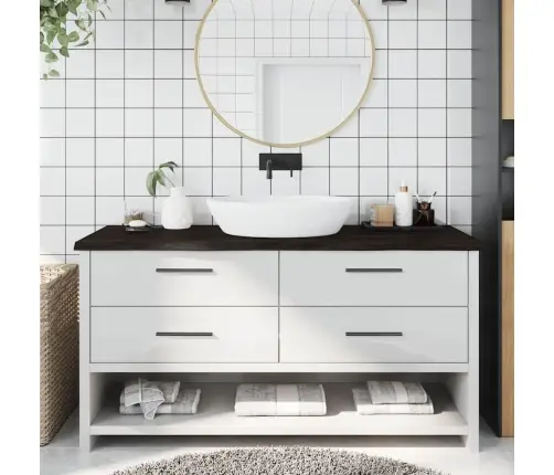 Vonios Stalviršis, Tamsiai Rudas, 160X50X(2-4) cm Mediena