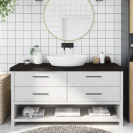 Vannasistabas Virsma, Tumši Brūna, 160X50X(2-6) Cm, Masīvkoks Vidaxl