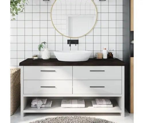 Vannasistabas Virsma, Tumši Brūna, 160X60X(2-6) Cm, Masīvkoks Vidaxl