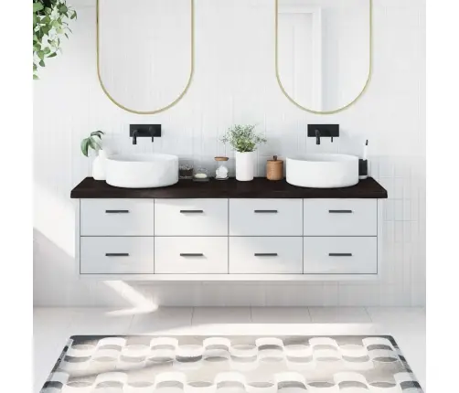 Vannasistabas Virsma, Tumši Brūna, 180X60X(2-6) Cm, Masīvkoks Vidaxl