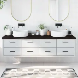 Vonios Stalviršis, Tamsiai Rudas, 200X50X(2-4) cm Mediena