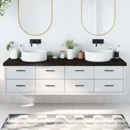 Vannasistabas Virsma, Tumši Brūna, 200X50X(2-6) Cm, Masīvkoks Vidaxl