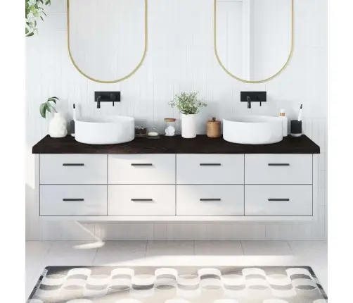 Vannasistabas Virsma, Tumši Brūna, 200X50X(2-6) Cm, Masīvkoks Vidaxl