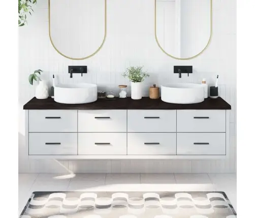 Vannitoa Tasapind, Tumepruun, 200X60X(2-4)Cm Töödeldud Täispuit