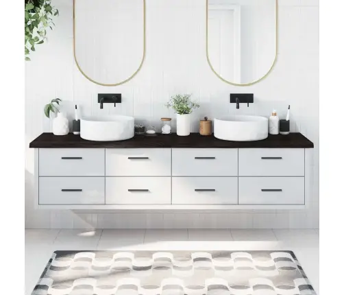 Vannasistabas Virsma, Tumši Brūna, 220X50X(2-4) Cm, Masīvkoks Vidaxl