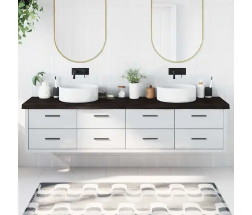 Vannasistabas Virsma, Tumši Brūna, 220X50X(2-6) Cm, Masīvkoks Vidaxl