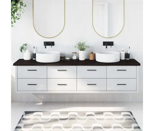 Vannasistabas Virsma, Tumši Brūna, 220X60X(2-4) Cm, Masīvkoks Vidaxl