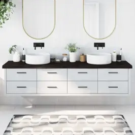 Vannasistabas Virsma, Tumši Brūna, 220X60X(2-6)Cm Masīvkoks Vidaxl