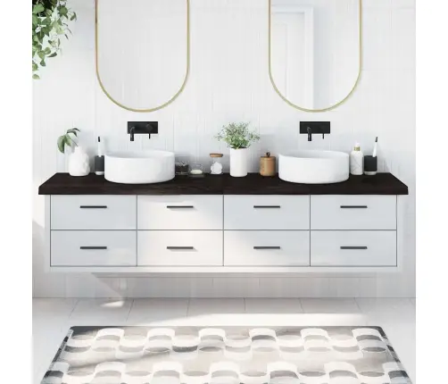 Vannasistabas Virsma, Tumši Brūna, 220X60X(2-6)Cm Masīvkoks Vidaxl