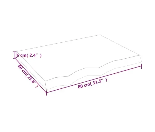 Lauaplaat, 80 X 60 X (2-6) cm Töötlemata Tammepuit