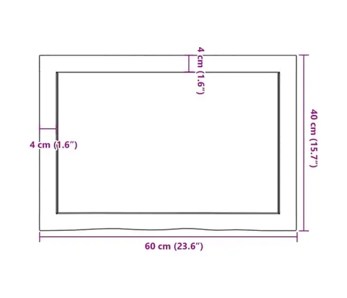 Lauaplaat, Helepruun, 60 X 40 X (2-4) cm Töödeldud Tammepuit