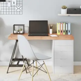 Galda Virsma, Gaiši Brūna, 120X40X(2-6) Cm, Ozola Masīvkoks Vidaxl