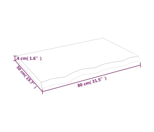 Lauaplaat, Tumepruun, 80X50X(2-4) cm Töödeldud Tammepuit