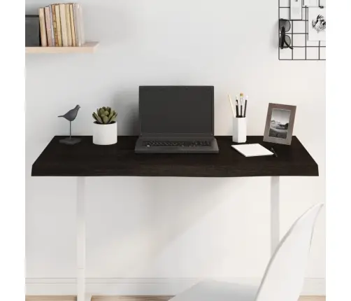 Galda Virsma, Tumši Brūna, 100X60X(2-4) Cm, Ozola Masīvkoks Vidaxl