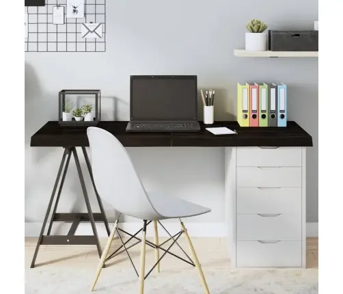 Galda Virsma, Tumši Brūna, 140X50X(2-6) Cm, Ozola Masīvkoks Vidaxl