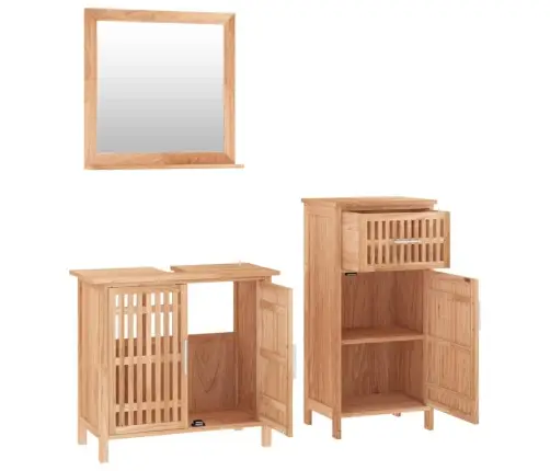 3-Osaline Vannitoamööbli Komplekt, Pähkel 3-Osaline Vannitoamööbli Komplekt, Pähkel